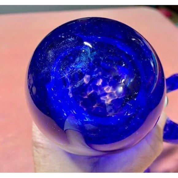 Vtg 7in Glass Hand Blown Blue Clear Octopus Paperweight Sea Creature Ocean Life - Picture 5 of 10